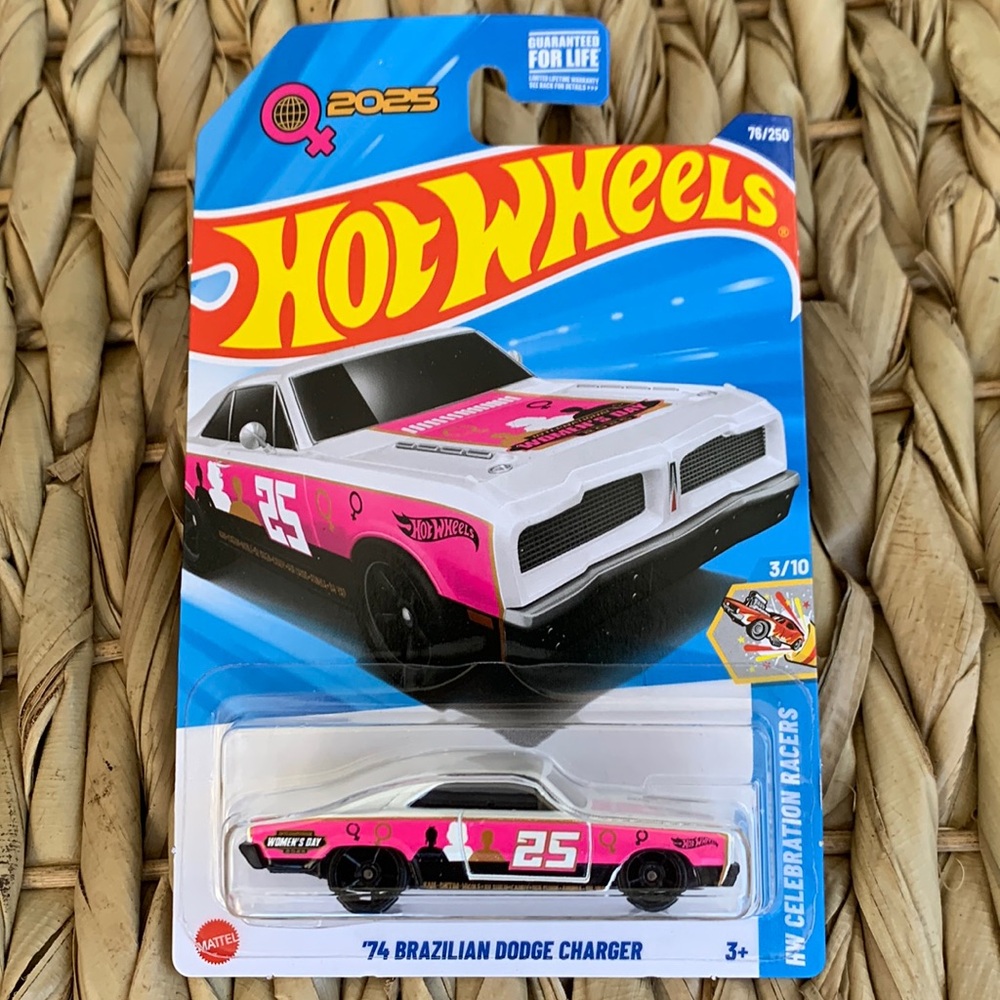 1974 Brazilian Dodge Charger Pink Muscle Car Hot Wheels 2025 New Women’s Day